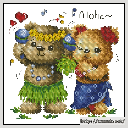 Download embroidery patterns by cross-stitch  - Aloha!, author 