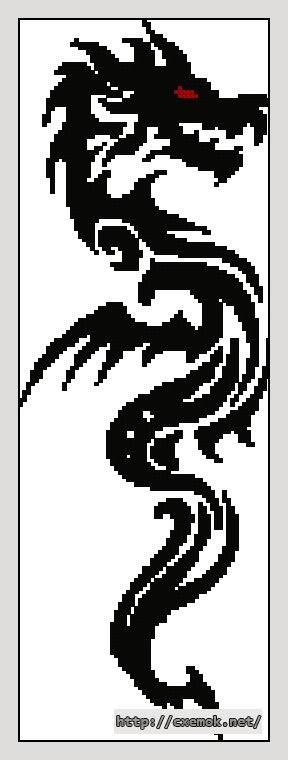 Download embroidery patterns by cross-stitch  - Black dragon