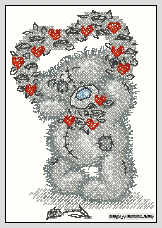 Скачать схему вышивки нитками Valentine Heart, автор 