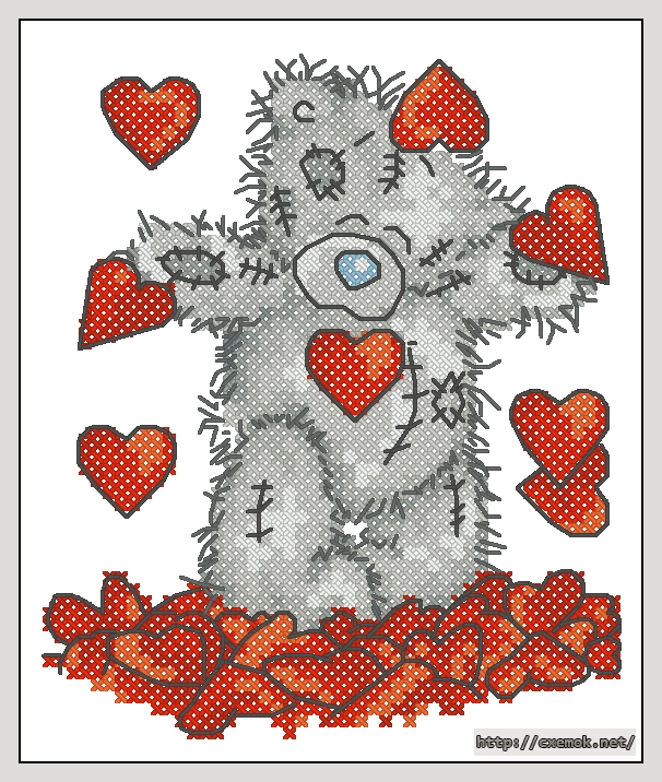 Download embroidery patterns by cross-stitch  - Shower of hearts, author 
