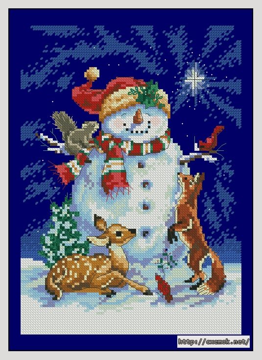 Download embroidery patterns by cross-stitch  - Midnight snowman, author 