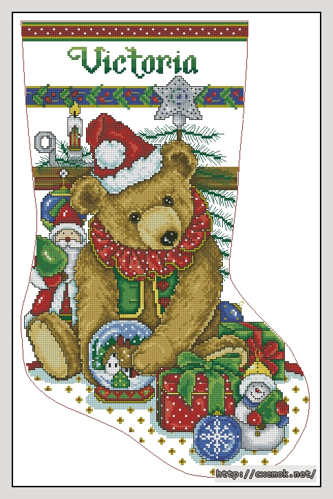 Завантажити схеми вишивки нитками / хрестом  - Victorian bear, автор 