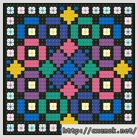 Download embroidery patterns by cross-stitch  - Яркий квадрат