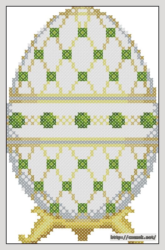 Скачать схему вышивки нитками White Faberge Egg with Emeralds, автор 