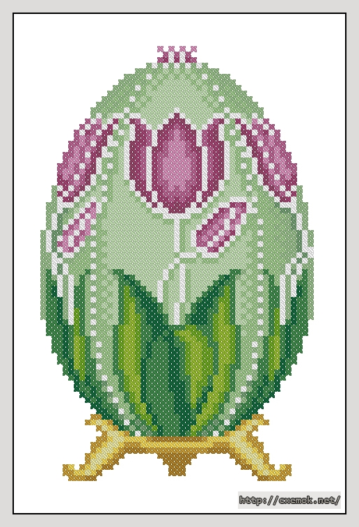 Скачать схему вышивки нитками Tulip Faberge Easter Egg, автор 