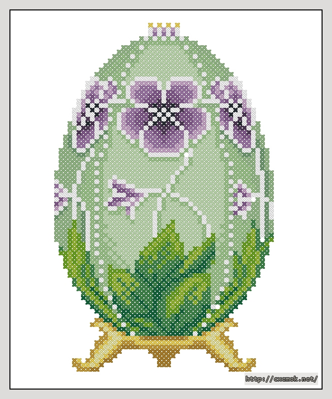 Download embroidery patterns by cross-stitch  - Pansy faberge egg, author 