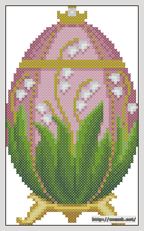 Download embroidery patterns by cross-stitch  - Lily of the valley faberge egg, author 