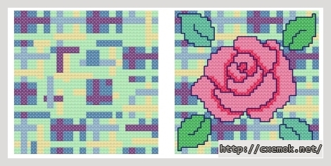 Download embroidery patterns by cross-stitch  - Бискорню розочка