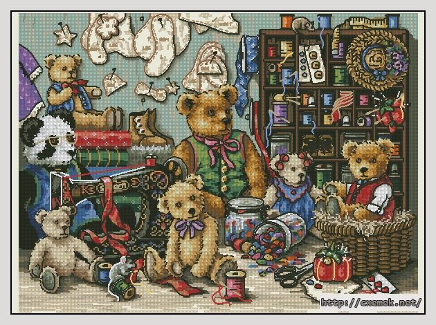 Download embroidery patterns by cross-stitch  - Buttons ''n bears, author 