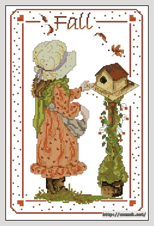 Download embroidery patterns by cross-stitch  - Country fall, author 