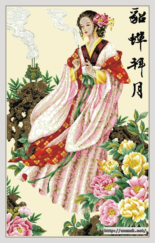 Download embroidery patterns by cross-stitch  - Diao chan, author 