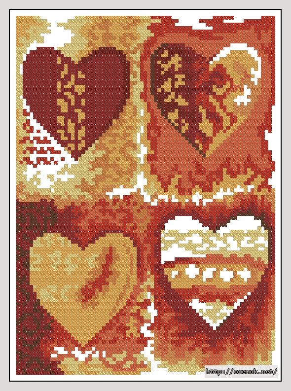Download embroidery patterns by cross-stitch  - Multicolored heart, author 