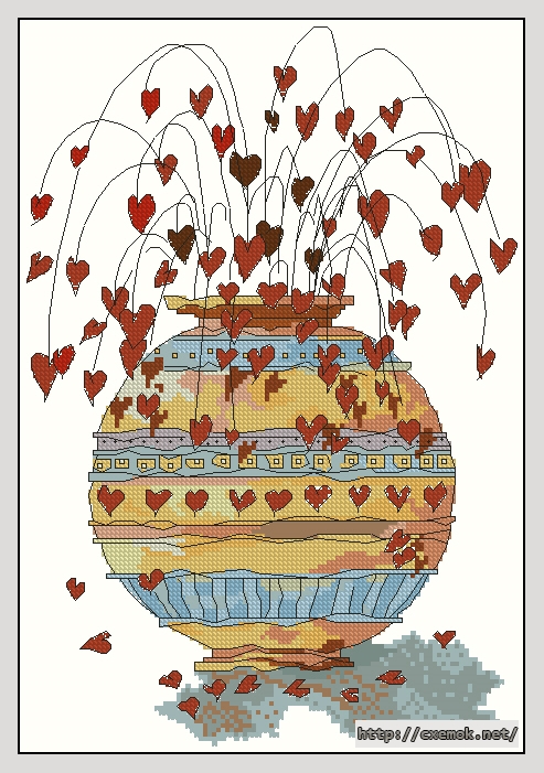 Download embroidery patterns by cross-stitch  - Pots of love1, author 