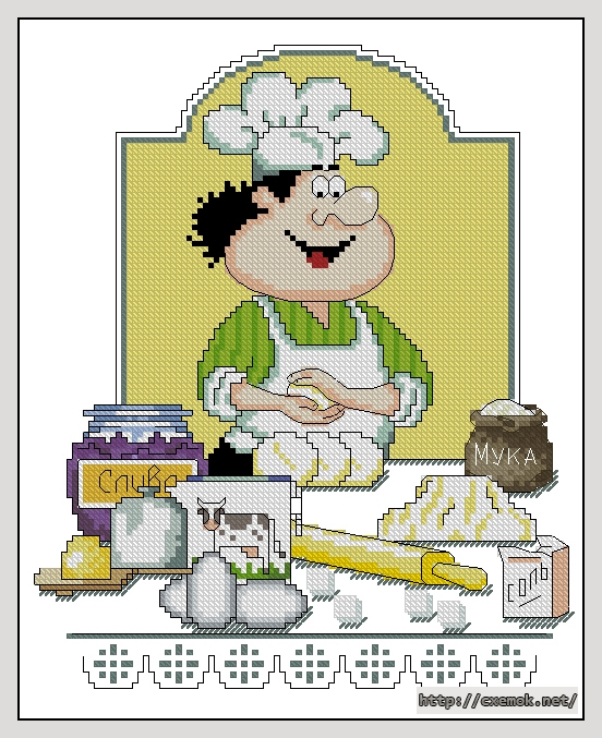 Download embroidery patterns by cross-stitch  - Пирожки с вареньем, author 