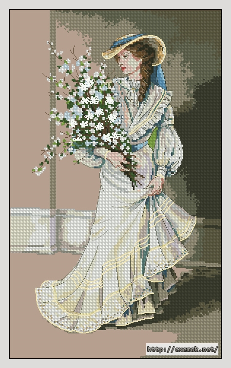 Download embroidery patterns by cross-stitch  - Portrait of elegance, author 