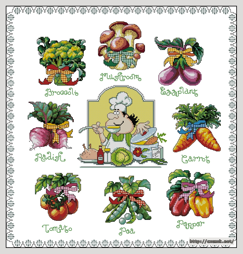 Download embroidery patterns by cross-stitch  - Овощи, author 