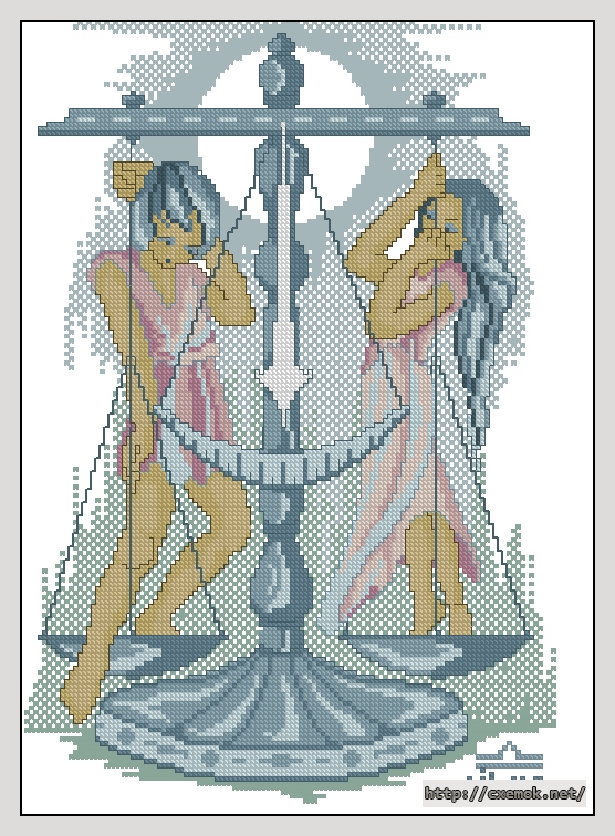 Download embroidery patterns by cross-stitch  - Libra, author 
