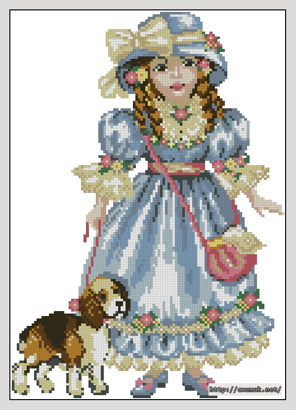 Download embroidery patterns by cross-stitch  - Кукла, author 