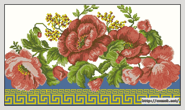 Download embroidery patterns by cross-stitch  - Маковый цвет