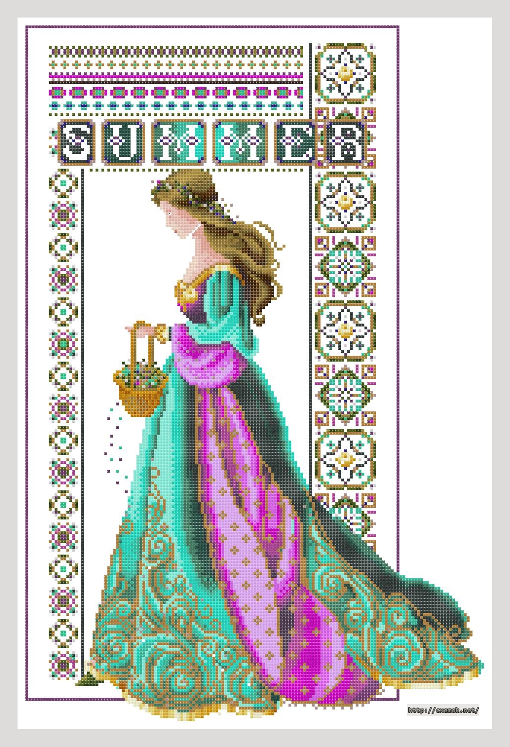 Download embroidery patterns by cross-stitch  - Celtic summer