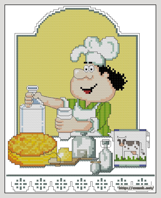 Download embroidery patterns by cross-stitch  - Молоко, author 