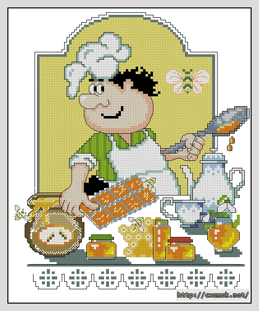 Download embroidery patterns by cross-stitch  - Мёд, author 