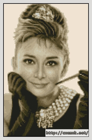 Download embroidery patterns by cross-stitch  - Audrey hepburn/breakfast at tiffany''s