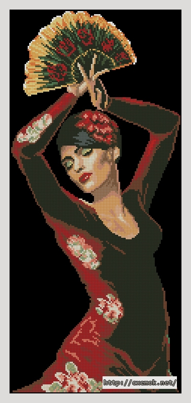 Download embroidery patterns by cross-stitch  - Spanish dancer, author 