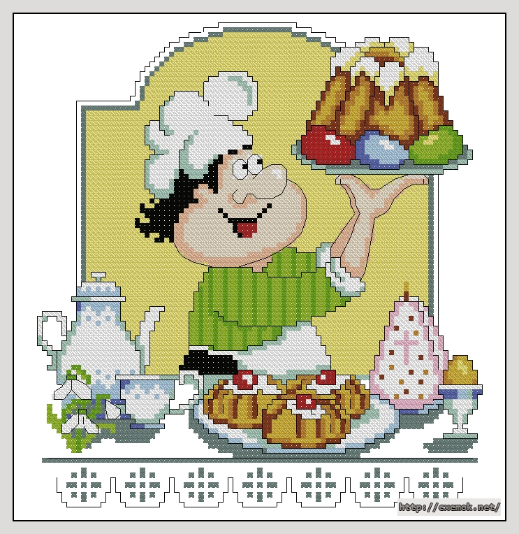 Download embroidery patterns by cross-stitch  - Кекс «весенний», author 