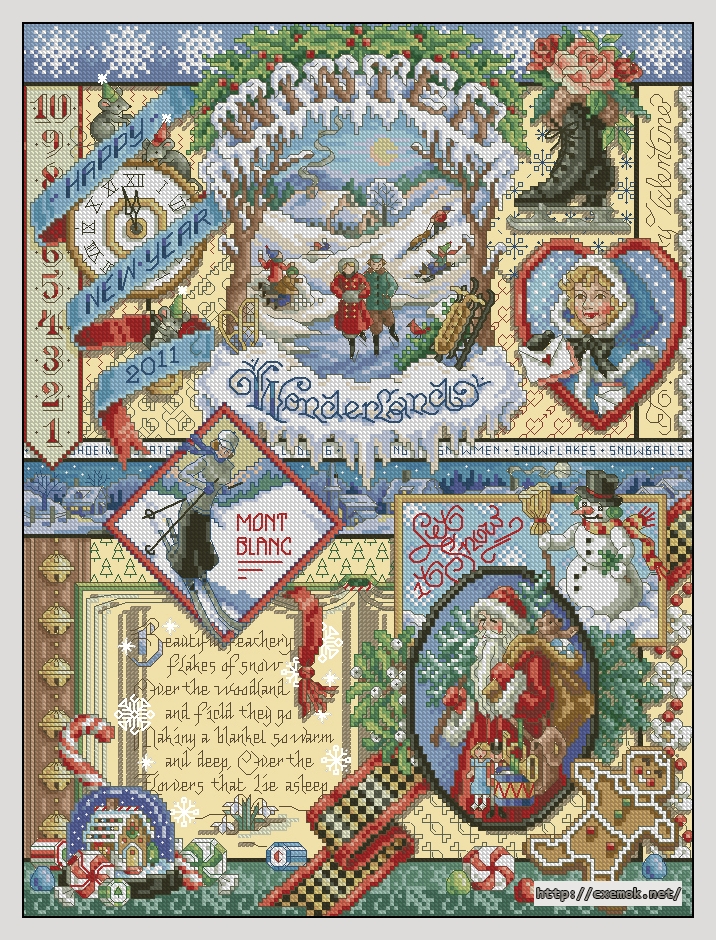 Download embroidery patterns by cross-stitch  - Winter sampler, author 