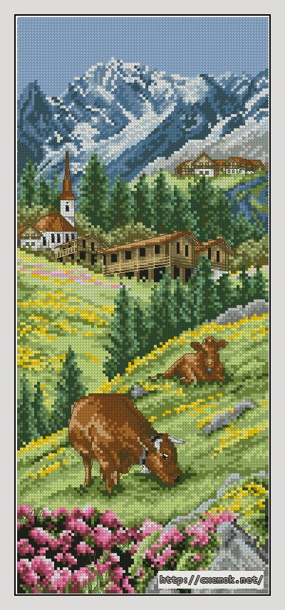 Download embroidery patterns by cross-stitch  - Swis alpine landscape, author 