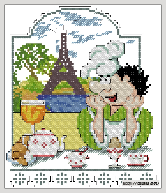 Download embroidery patterns by cross-stitch  - Завтрак в париже, author 