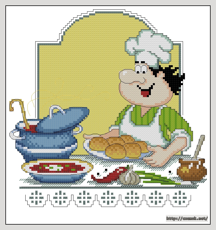 Download embroidery patterns by cross-stitch  - Борщ с пампушками, author 