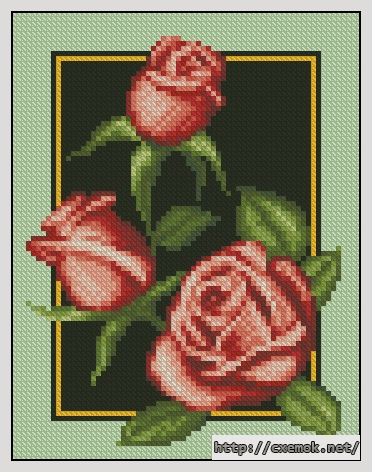 Завантажити схеми вишивки нитками / хрестом  - Красные розы, автор 
