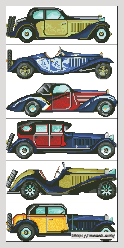 Download embroidery patterns by cross-stitch  - Coches, author 