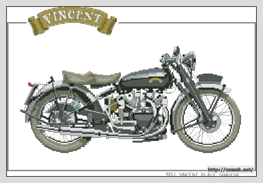 Download embroidery patterns by cross-stitch  - 1952 vincent black shadow, author 