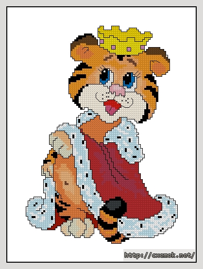 Download embroidery patterns by cross-stitch  - Королевский тигренок, author 