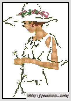 Download embroidery patterns by cross-stitch  - Дама в белом, author 