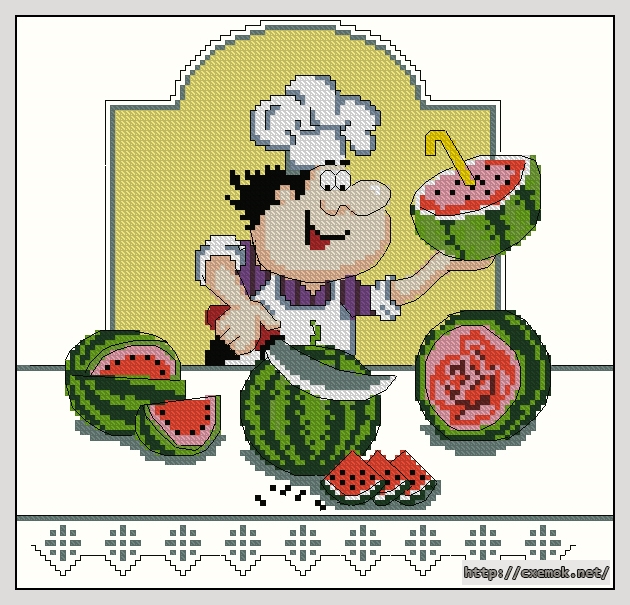 Download embroidery patterns by cross-stitch  - Я люблю арбузик, author 