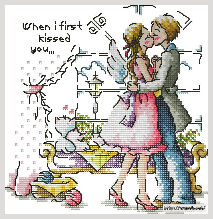 Download embroidery patterns by cross-stitch  - When i farst kissed you, author 