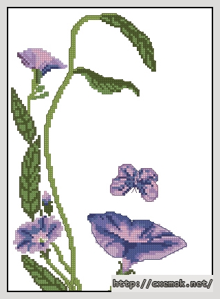 Download embroidery patterns by cross-stitch  - Вьюнок