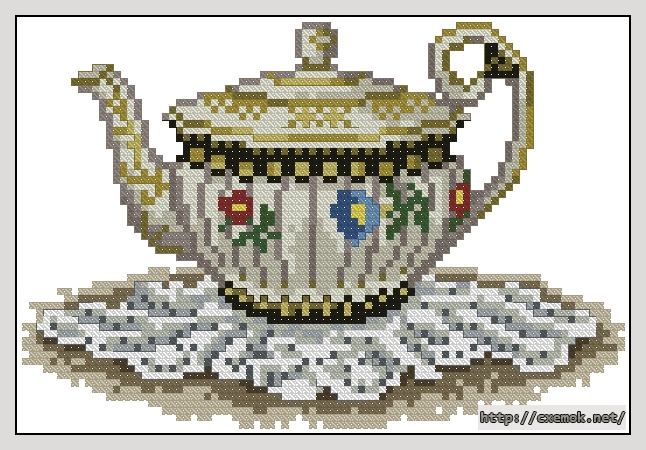Download embroidery patterns by cross-stitch  - Tetera, author 