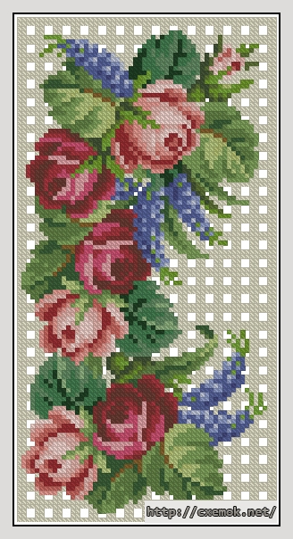 Download embroidery patterns by cross-stitch  - Roses eyeglas case, author 