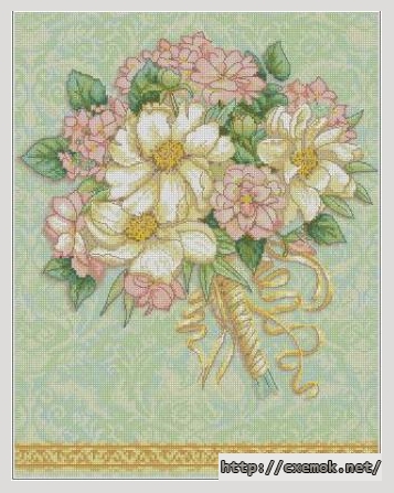 Download embroidery patterns by cross-stitch  - Wedding record bouquet, author 