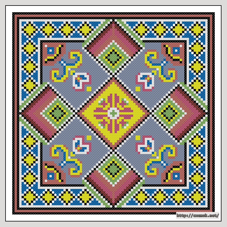 Download embroidery patterns by cross-stitch  - Узор для подушки