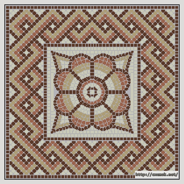 Download embroidery patterns by cross-stitch  - Roman mozaique