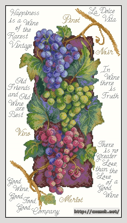 Download embroidery patterns by cross-stitch  - Good wine, author 