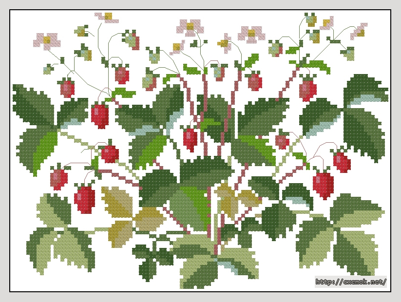 Download embroidery patterns by cross-stitch  - Strawberries