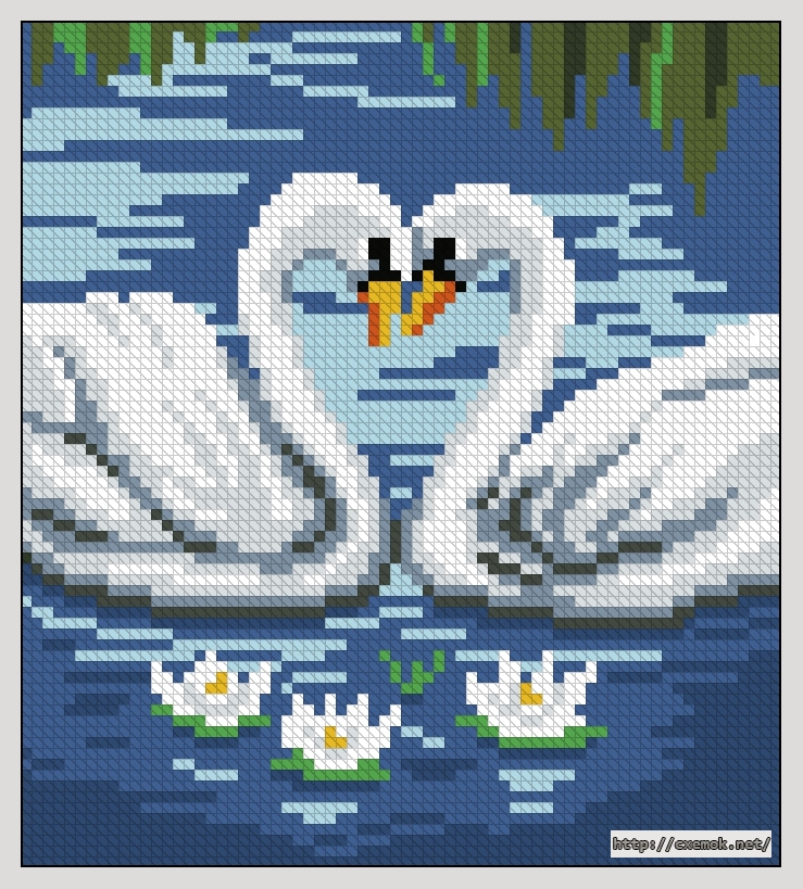 Download embroidery patterns by cross-stitch  - Swans toilet lid cover, author 