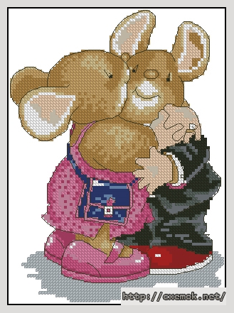 Download embroidery patterns by cross-stitch  - Hugs and kisses, author 